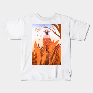 Love yourself and love nature orange version Kids T-Shirt